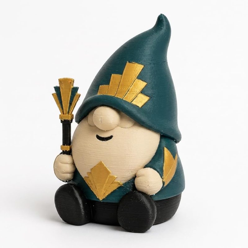Art Deco Gnome Buddy Collectible Figurine - Unique Desk Decor for Adults – 3D Printed in Canada
