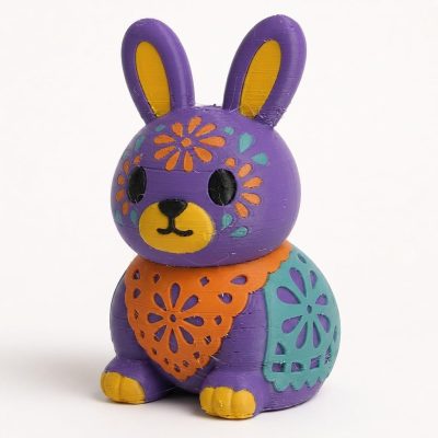 Papel Picado Bunny Collectible Figurine - Unique Desk Decor for Adults – 3D Printed in Canada — 3D Printed Bunnies by 3DCentral