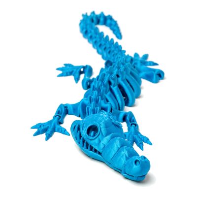 Articulated Crocodile Skeleton Figurine – Flexible Poseable Reptile, Moving Tail, Open Ribcage – Gothic Halloween Desk Decor, Office Collectible Gift – 3D Printed in Canada — 3D Printed Seasonal by 3DCentral