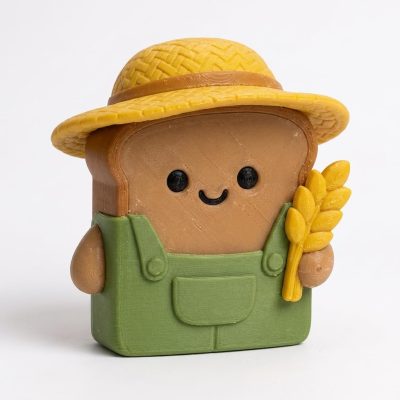 Farmer Toast Collectible Figurine - Unique Desk Decor for Adults – 3D Printed in Canada — 3D Printed Figurines by 3DCentral
