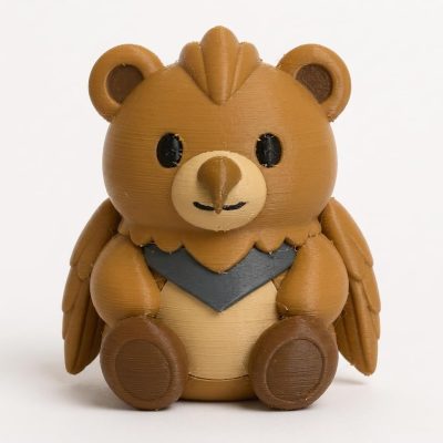 Hippogriff Chonky Teddy Bear Cub Collectible Figurine - Unique Desk Decor for Adults – 3D Printed in Canada — 3D Printed Bears by 3DCentral