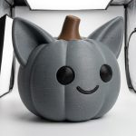 Oriental Shorthair Cat Pumpkin Collectible Figurine - Unique Desk Decor for Adults – 3D Printed in Canada