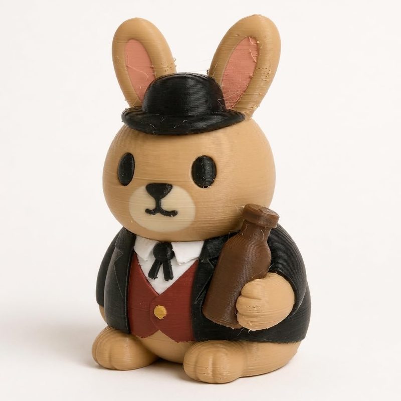 Snake Oil Salesman Bunny Collectible Figurine - Unique Desk Decor for Adults – 3D Printed in Canada