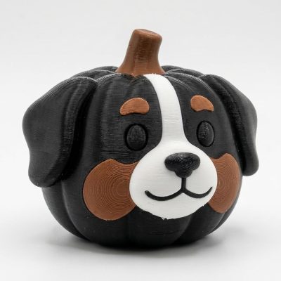 Bernese Mountain Dog Pumpkin Collectible Figurine - Unique Desk Decor for Adults – 3D Printed in Canada — 3D Printed Dogs by 3DCentral