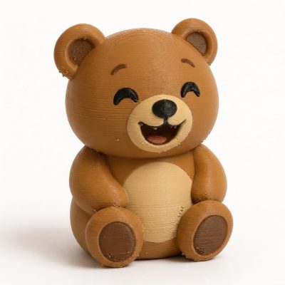 Giggling Teddy Bear Cub Collectible Figurine - Unique Desk Decor for Adults – 3D Printed in Canada — 3D Printed Bears by 3DCentral