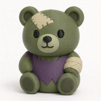 Zombie Teddy Bear Cub Collectible Figurine - Unique Desk Decor for Adults – 3D Printed in Canada — 3D Printed Bears by 3DCentral