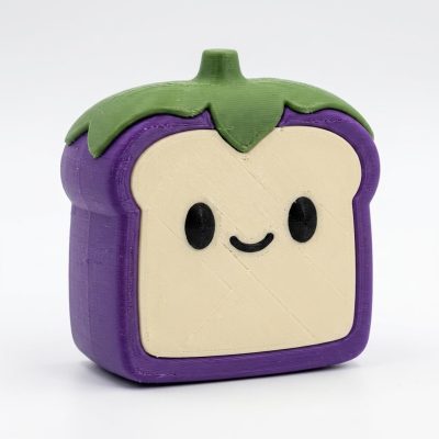Eggplant Toast Collectible Figurine - Unique Desk Decor for Adults – 3D Printed in Canada — 3D Printed Figurines by 3DCentral