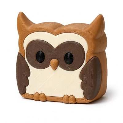 Horned Owl Toast Collectible Figurine - Unique Desk Decor for Adults – 3D Printed in Canada — 3D Printed Owls by 3DCentral