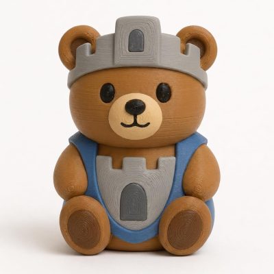 Castle Teddy Bear Cub Collectible Figurine - Unique Desk Decor for Adults – 3D Printed in Canada — 3D Printed Bears by 3DCentral