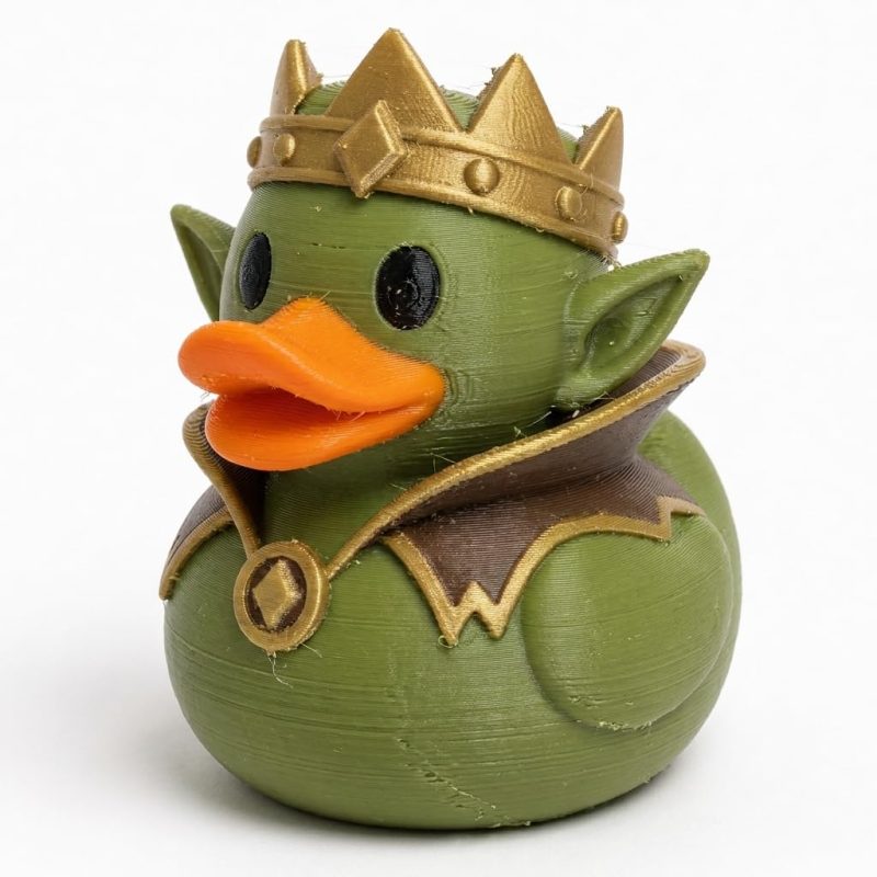 Goblin King Duck Collectible Figurine - Unique Desk Decor for Adults – 3D Printed in Canada