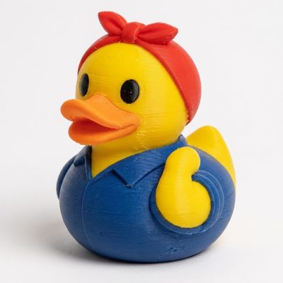 Rosie the Riveter Duck Collectible Figurine - Unique Desk Decor for Adults – 3D Printed in Canada — 3D Printed Ducks by 3DCentral