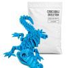 Articulated Crocodile Skeleton Figurine – Flexible Poseable Reptile, Moving Tail, Open Ribcage – Gothic Halloween Desk Decor, Office Collectible Gift – 3D Printed in Canada
