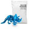Articulated Triceratops Skeleton Figurine for Adults – Poseable Dinosaur Fossil Skull, Horns and Moving Tail – Halloween Home Office Desk Decor Gift – 3D Printed in Canada
