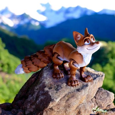 Articulated Fox Figurine - Poseable Woodland Desk Collectible - Fantasy Animal Display - 3D Printed in Canada — 3D Printed Foxes by 3DCentral
