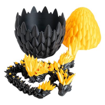 CrystalWing Dragon with Egg – Articulated Fantasy Desk poseable for Teens & Adults – Desk Accessory & Collectible - 3D Printed in Canada — 3D Printed Dragons by 3DCentral